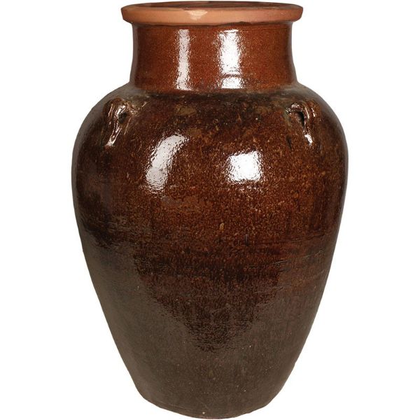 Buy French Stoneware Oil Jar. Large Clay Oil Jar With Lid, Handles and  Tap/cork Opening. Rustic Farmhouse Décor. Hand Glazed Pottery Oil Urn.  Online in India 