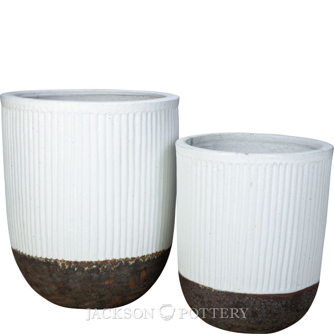 Picture of Restoration Planter Set of 2 A,B - Matte White/Volcanic Black