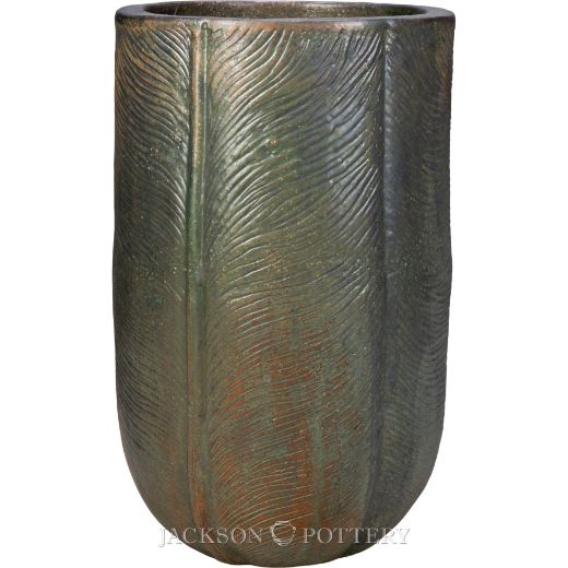 Picture of 18 in. Tiago Cone Planter - Mediterranean Green