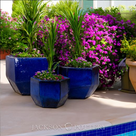 Picture of Gemini Planter Set of 3 A,B,C - Falling Blue