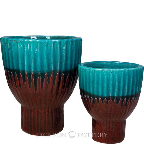 Picture of Boho Chalice Planter Set of 2  - Red Skies