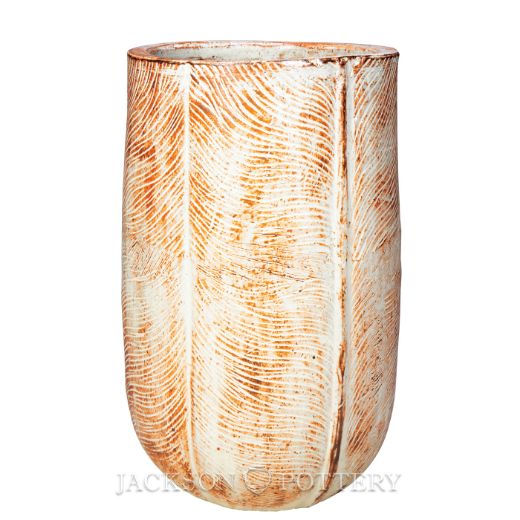 Picture of 18 in. Tiago Cone Planter - Mediterranean White