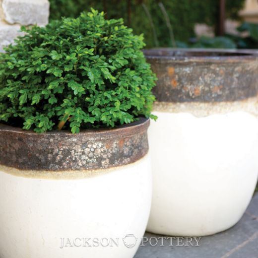 Picture of 23 in. Tarsus Jar Planter - Volcanic Rust/ Matte White