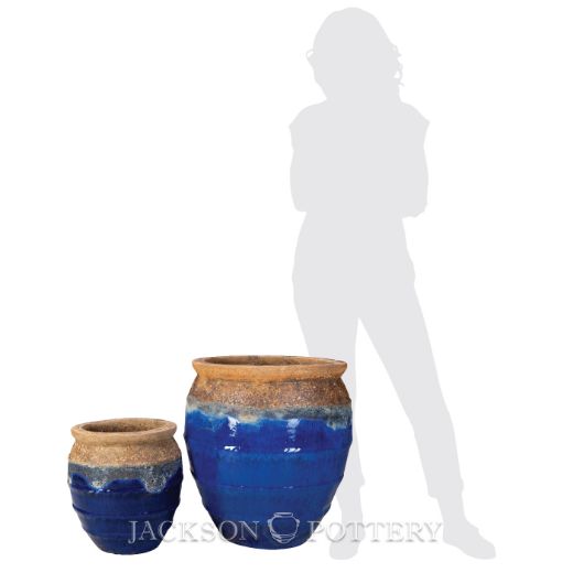 Picture of Magnus Water Jar Set of 2 A,B - Ancient Earth over Blue