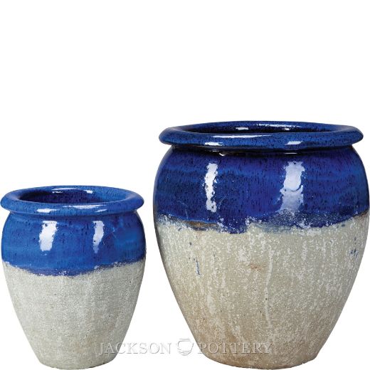 Picture of Maricopa Water Jar Set of 2 A,B - Blue over Greystone