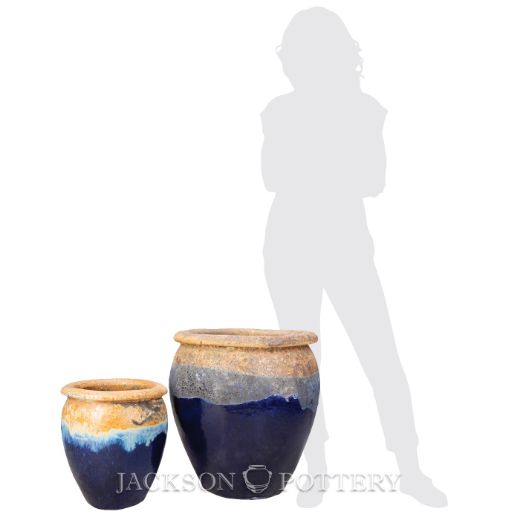 Picture of Maricopa Water Jar Set of 2 A,B - Ancient Earth over Blue