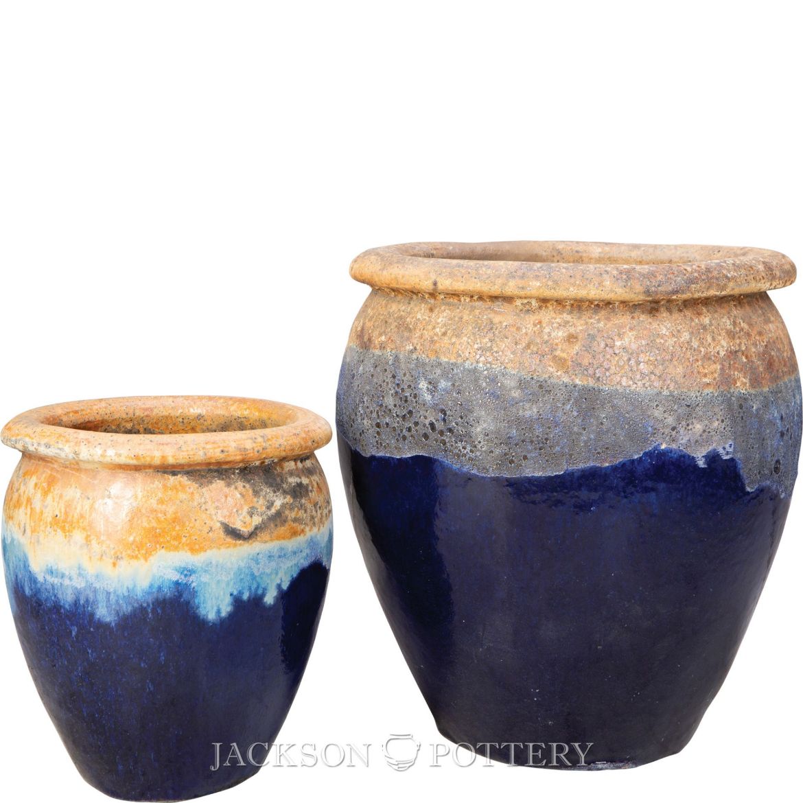 Picture of Maricopa Water Jar Set of 2 A,B - Ancient Earth over Blue