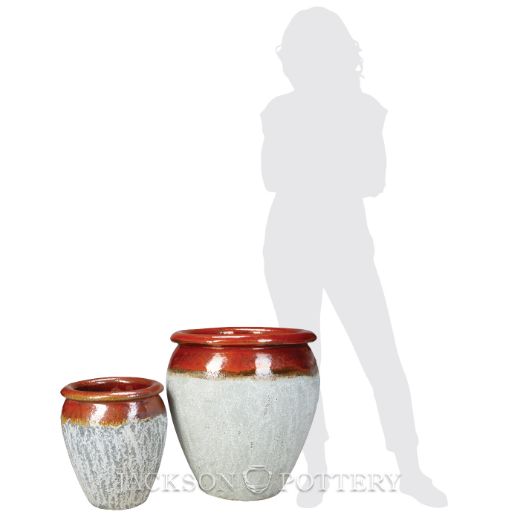 Picture of Maricopa Water Jar Set of 2 A,B - Red over Greystone