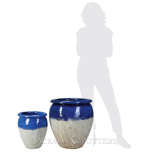 Picture of Maricopa Water Jar Set of 2 A,B - Blue over Greystone