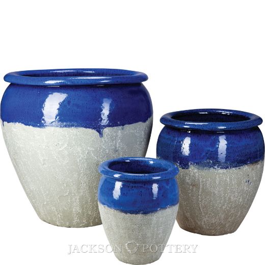 Picture of Maricopa Water Jar Set of 3 A,B,C - Blue over Greystone