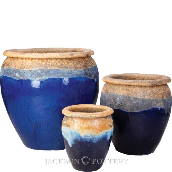 Picture of Maricopa Water Jar Set of 3 A,B,C - Ancient Earth over Blue