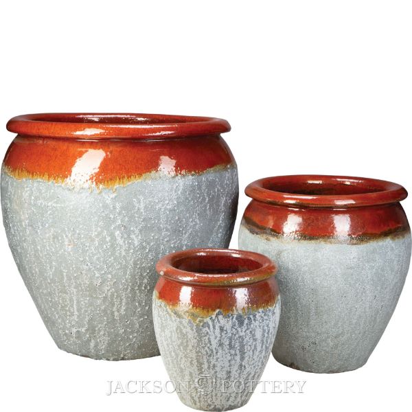 Picture of Maricopa Water Jar Set of 3 A,B,C - Red over Greystone