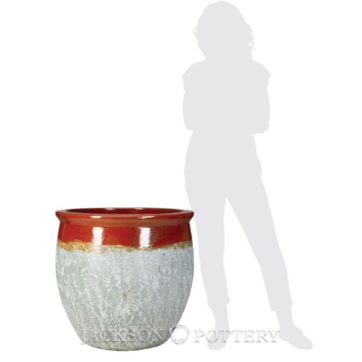 Picture of 23.5 in. Claremont Planter - Red over Greystone