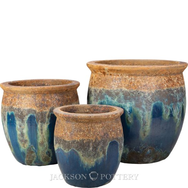 Picture of Claremont Planter Set of 4 A,B,C - Ancient Earth over Azul