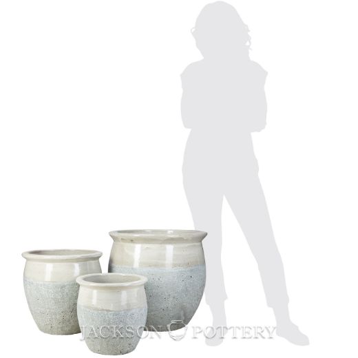 Picture of Claremont Planter Set of 3 A,B,C - White over Greystone