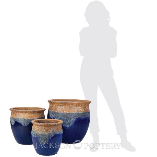 Picture of Claremont Planter Set of 3 A,B,C - Ancient Earth over Blue