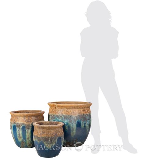 Picture of Claremont Planter Set of 4 A,B,C - Ancient Earth over Azul