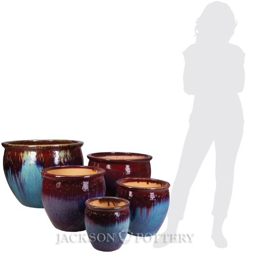 Picture of Fishbowl Set of 5 A,B,C,D,E -Red on Marble Red