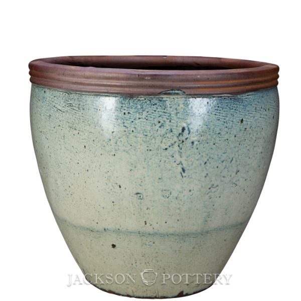 Picture of 30 in. Double Rim Pot Plain - White Blue