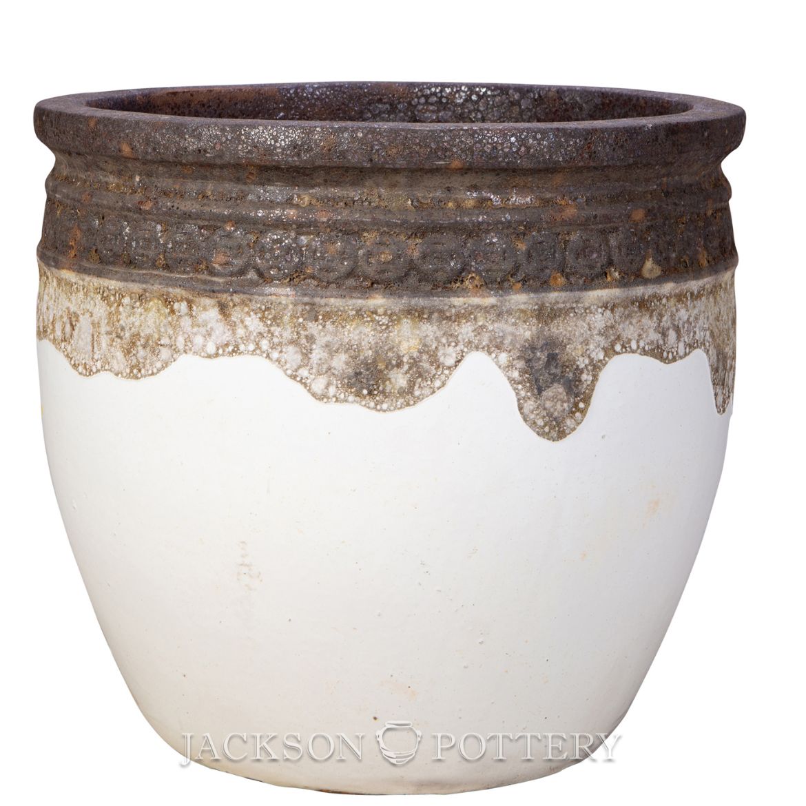 Picture of 24 in. Coin Pot - Volcanic Rust/ Matte White