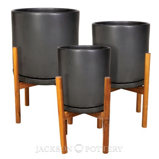 Picture of Solna Cylinder w/ Saucer Set of 3 A/B/C - Charcoal