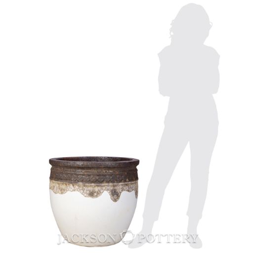 Picture of 24 in. Coin Pot - Volcanic Rust/ Matte White