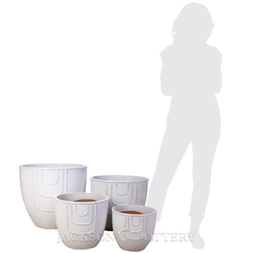 Picture of Dimensions Planter Set of 4 A,B,C,D - White