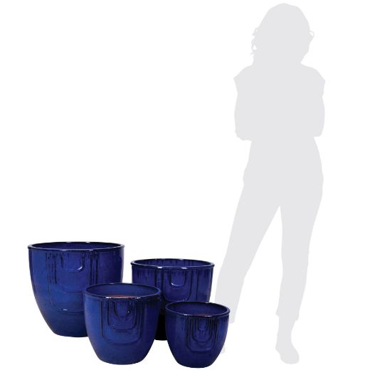 Picture of Dimensions Planter Set of 4 A,B,C,D - Blue