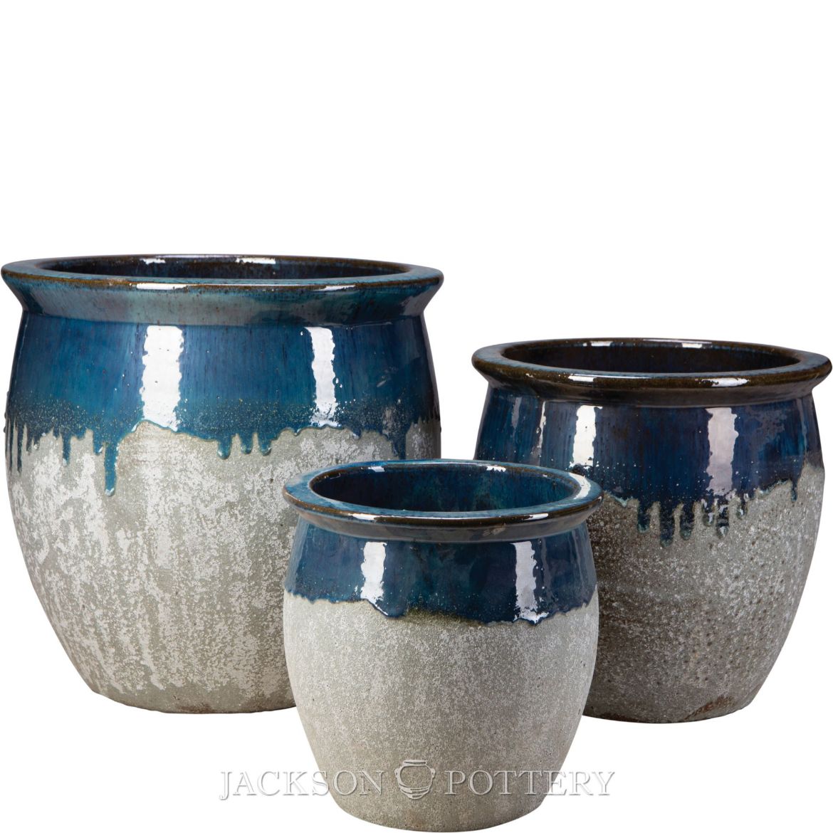 Picture of Claremont Planter Set of 3 A,B,C - Azul over Greystone