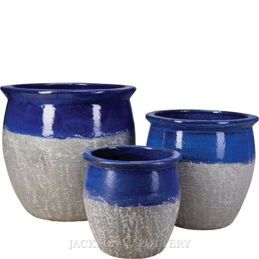 Picture of Claremont Planter Set of 3 A,B,C - Blue over Greystone