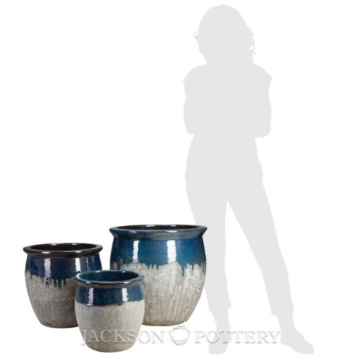 Picture of Claremont Planter Set of 3 A,B,C - Azul over Greystone