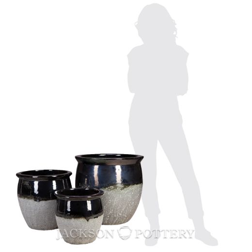 Picture of Claremont Planter Set of 3 A,B,C - Black over Greystone