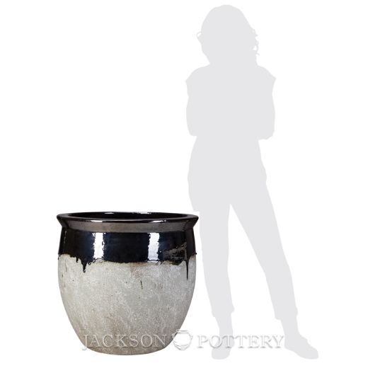 Picture of 23.5 in. Claremont Planter - Black over Greystone