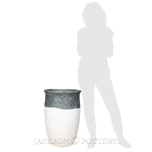 Picture of 15 in. Tall Tarsus Jar Planter - Shoreline/ Matte White