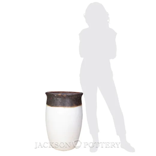 Picture of 15 in. Tall Tarsus Jar Planter - Volcanic Rust/ Matte White