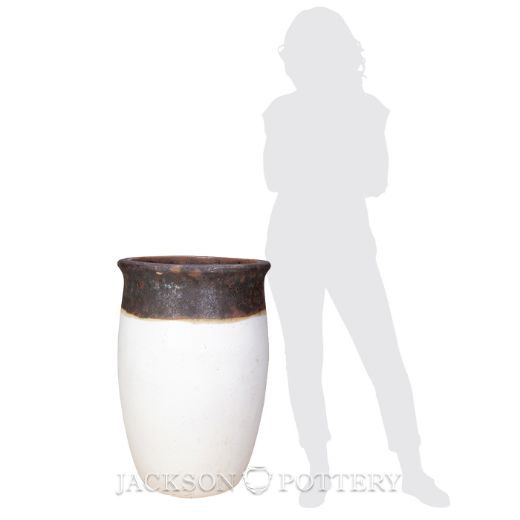 Picture of 20 in. Tall Tarsus Jar Planter - Volcanic Rust/ Matte White