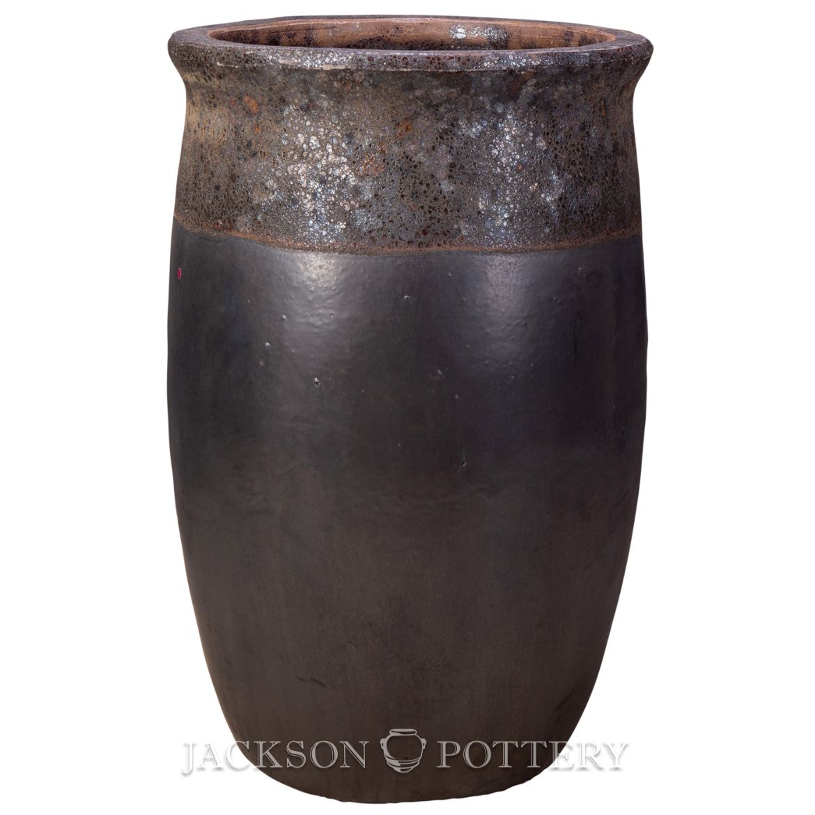 Picture of 20 in. Tall Tarsus Jar Planter - Volcanic Black over Charcoal