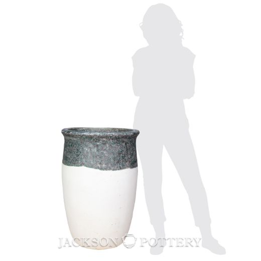 Picture of 20 in. Tall Tarsus Jar Planter - Shoreline/ Matte White