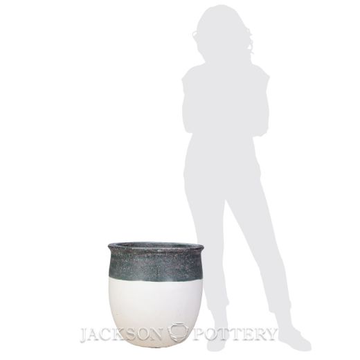 Picture of 19 in. Tarsus Jar Planter - Shoreline/ Matte White