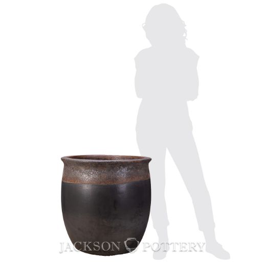 Picture of 23 in. Tarsus Jar Planter -  Volcanic Black over Charcoal