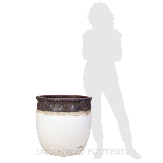 Picture of 23 in. Tarsus Jar Planter - Volcanic Rust/ Matte White