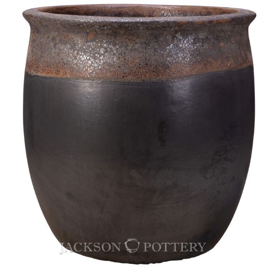 Picture of 23 in. Tarsus Jar Planter -  Volcanic Black over Charcoal