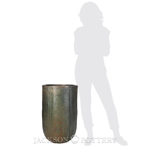 Picture of 18 in. Tiago Cone Planter - Mediterranean Green