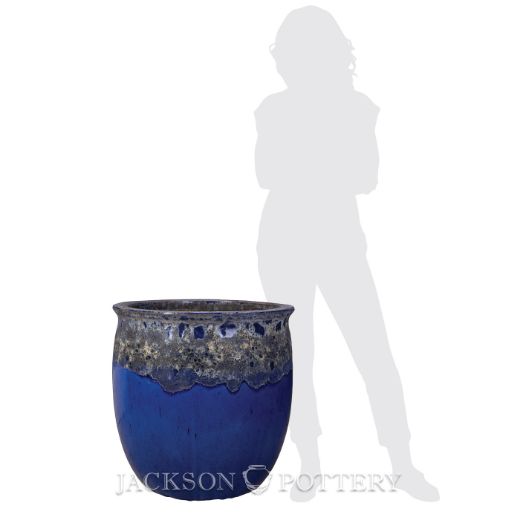 Picture of 23 in. Tarsus Jar Planter - Blue Lava over Falling Blue