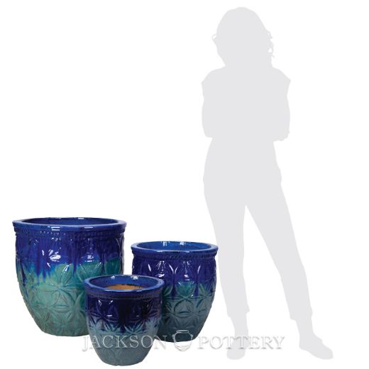 Picture of Flora Planter Set of 3 A,B,C - Peacock