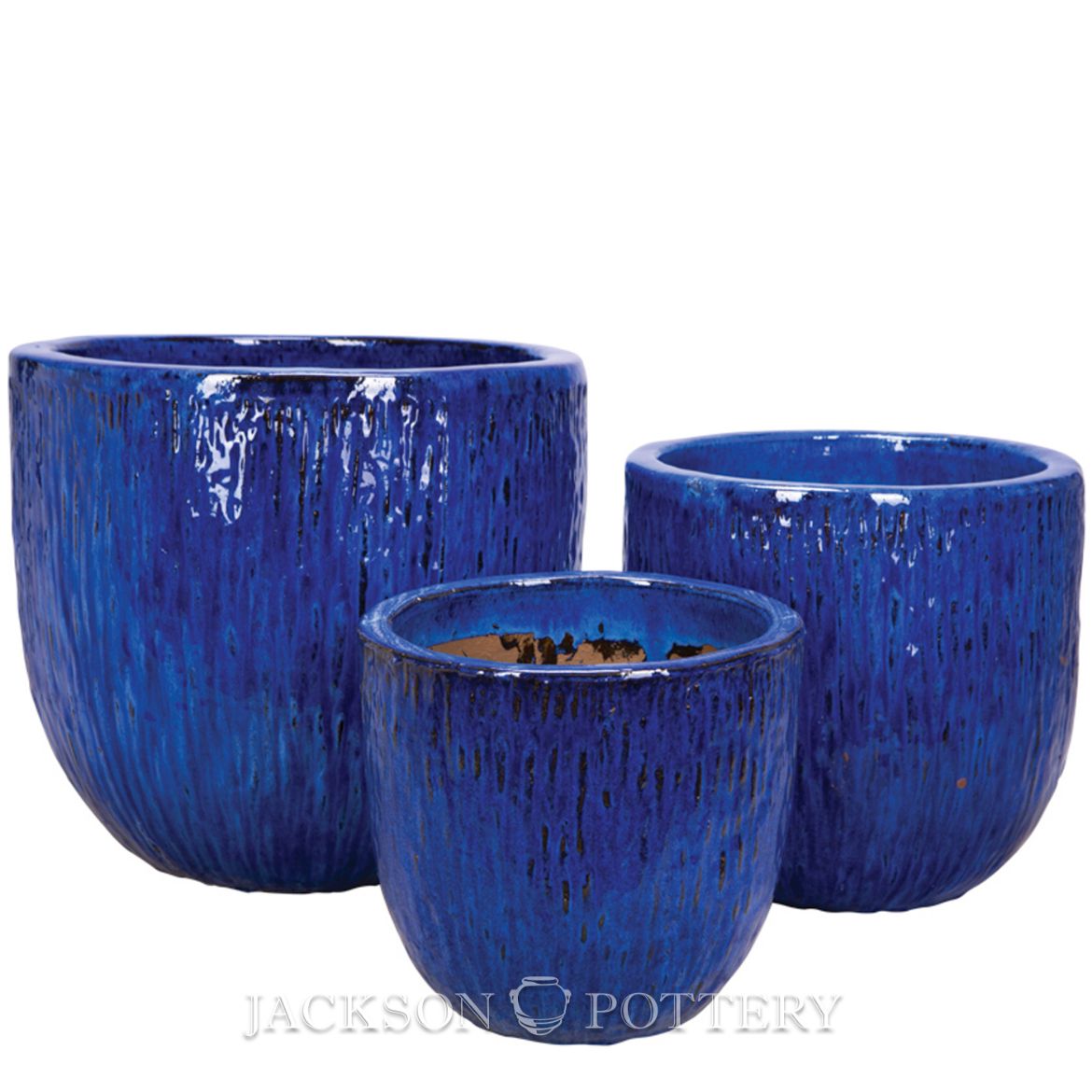 Picture of Textured Egg Planter Set of 3 A,B,C - Falling Blue