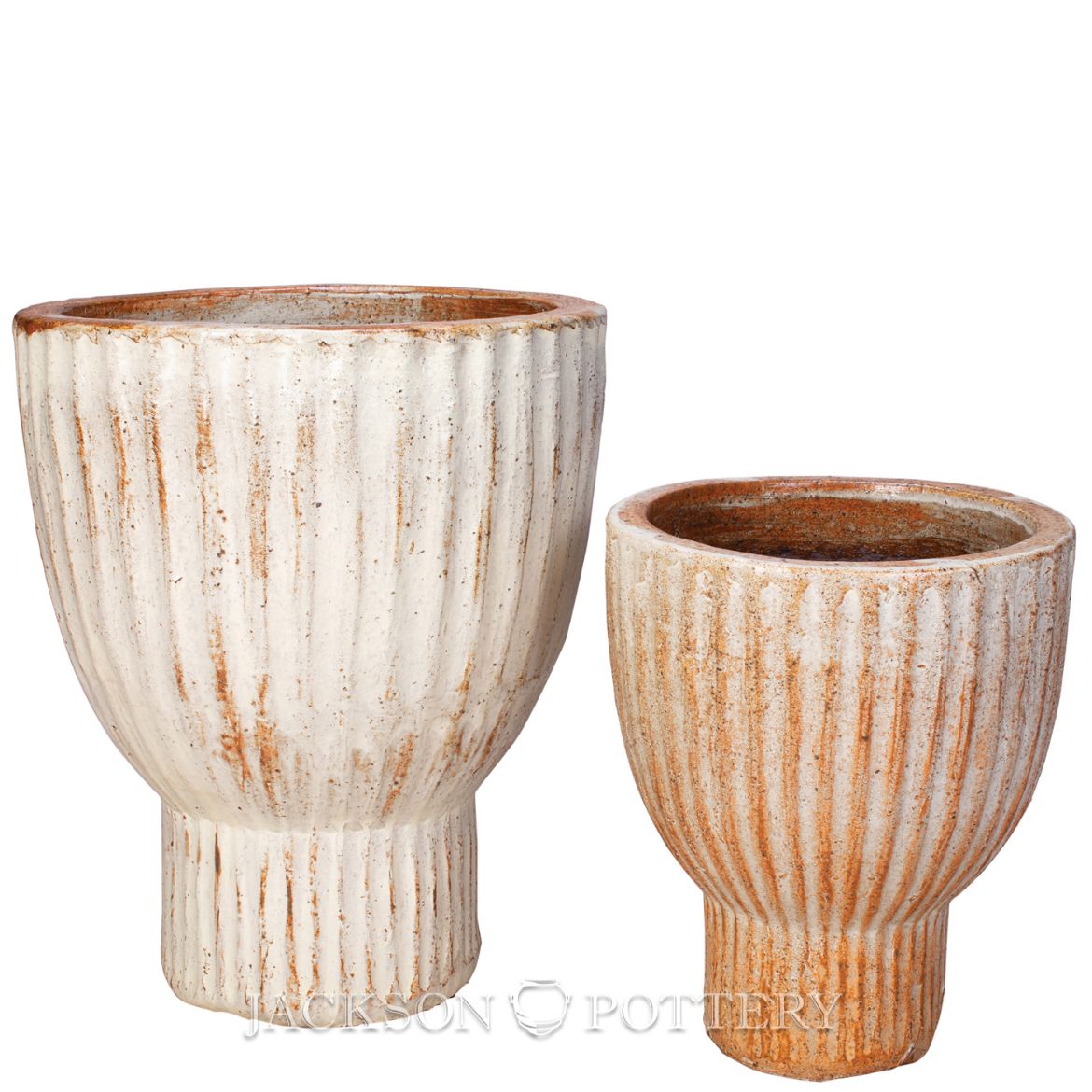 Picture of Boho Chalice Planter Set of 2  - Mediterranean White