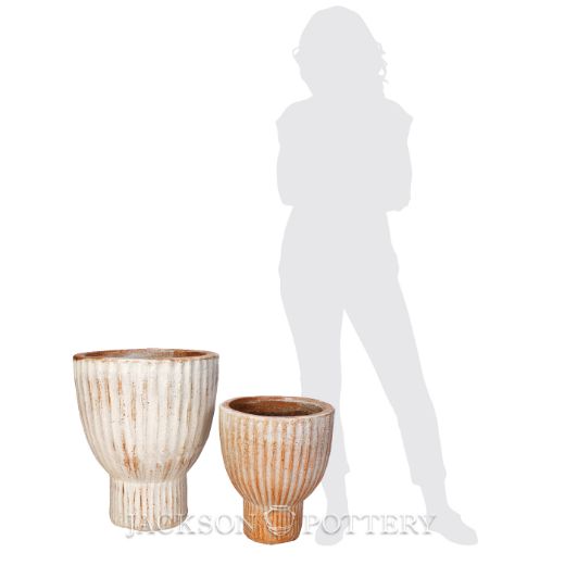 Picture of Boho Chalice Planter Set of 2  - Mediterranean White