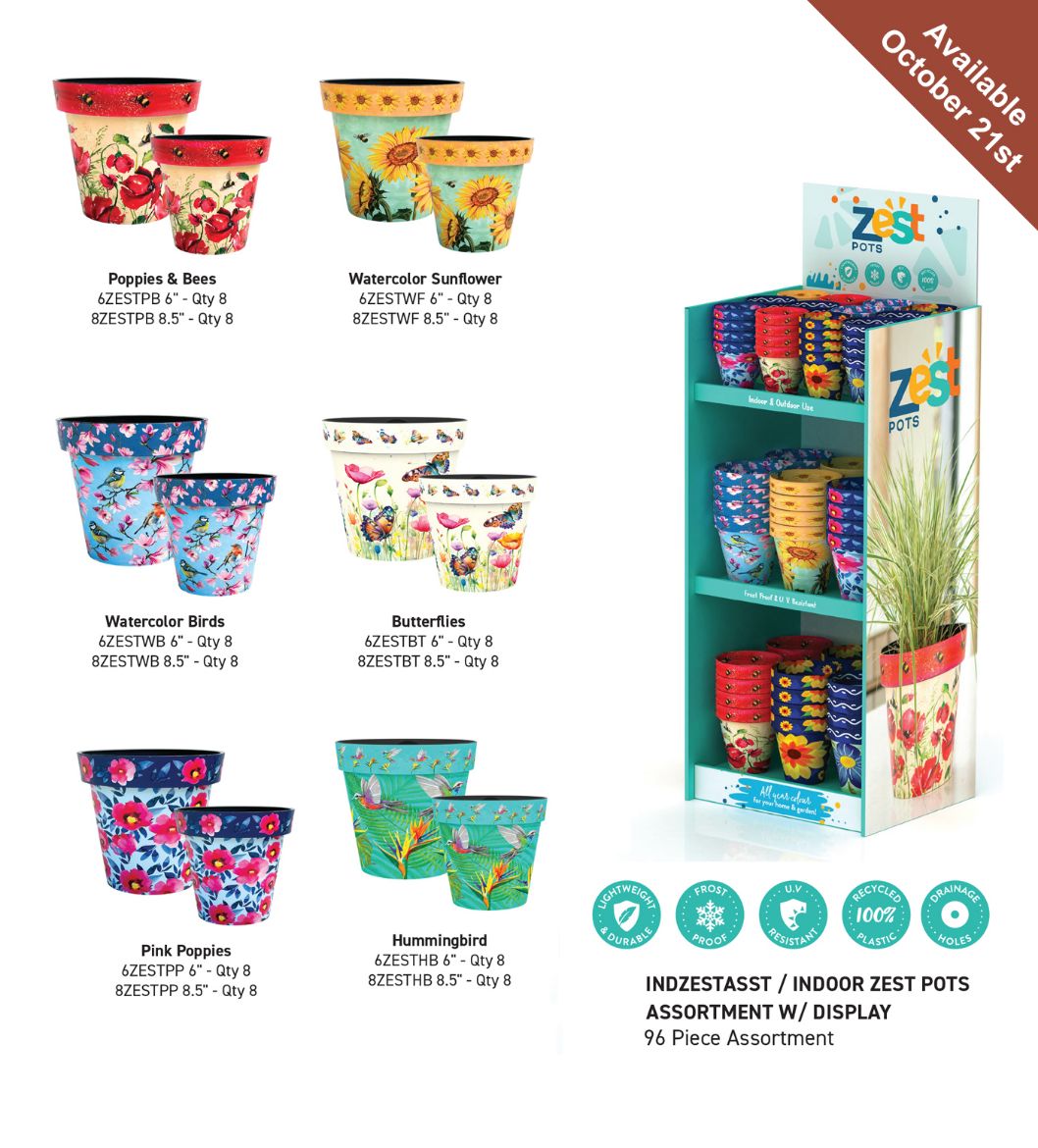 Picture of INDZESTASST Indoor Zest Pots Assortment | 96 Pcs