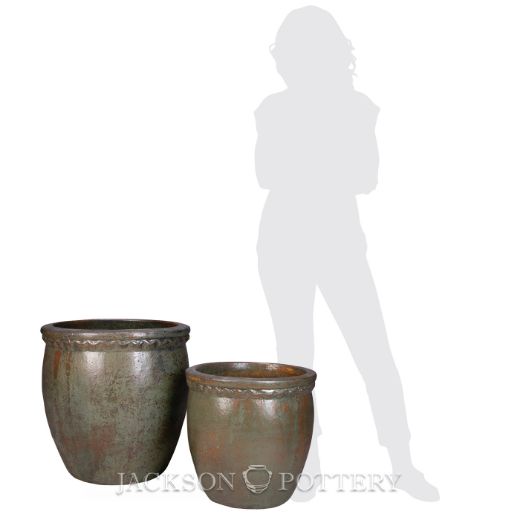 Picture of Tall Nambe Planter Set of 2 A,B - Mediterranean Green